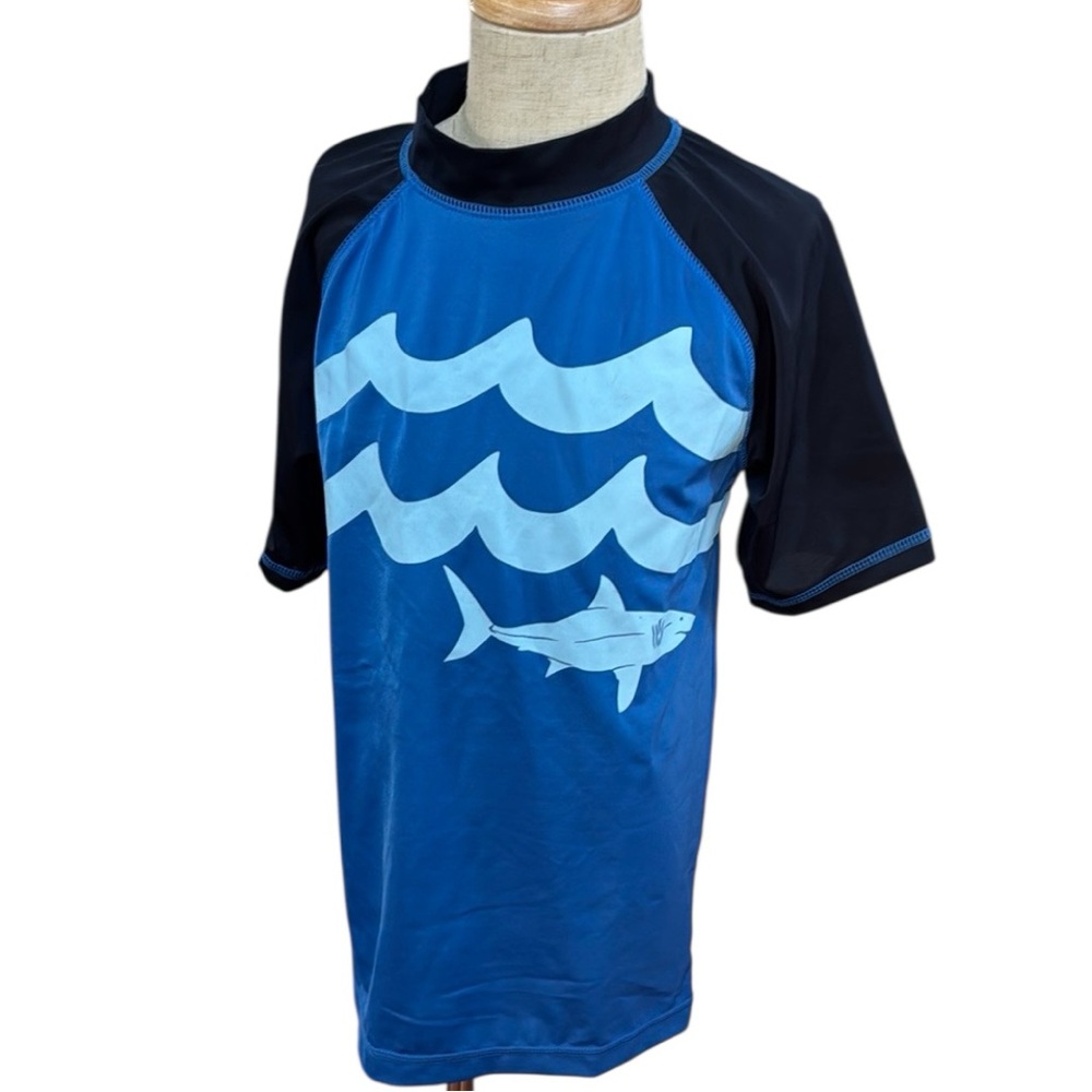 🦈 🌊Gymboree Blue & Navy Shark Graphic Swim Rashguard